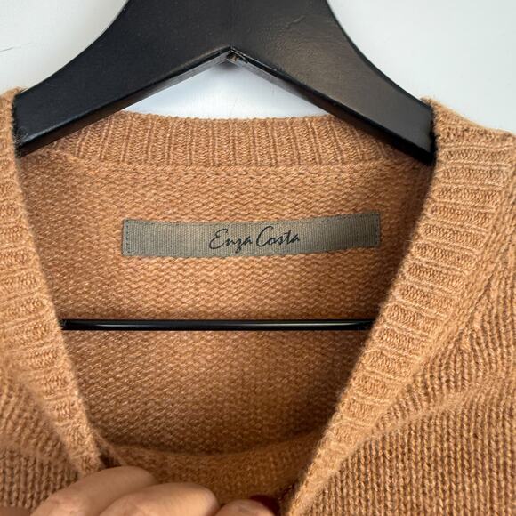 Enza Costa 100% Cashmere Knit Sweater Tan Brown - XS - Picture 5 of 10